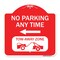 Signmission No Parking Anytime Tow-Away Zone W/ Left Arrow, Red & White Aluminum Sign, 18" x 18", RW-1818-23772 A-DES-RW-1818-23772 - alternate 1